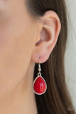 Paparazzi "Drop Zone" Red Necklace & Earring Set Paparazzi Jewelry