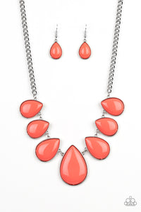 Paparazzi "Drop Zone" Orange Necklace & Earring Set Paparazzi Jewelry