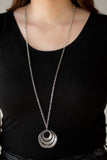 Paparazzi VINTAGE VAULT "Breaking Pattern" Silver Necklace & Earring Set Paparazzi Jewelry