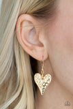 Paparazzi "Hardened Hearts" Gold Necklace & Earring Set Paparazzi Jewelry