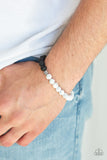 Paparazzi "Fortune" White and Black Lava Stone Stretchy Bracelet Paparazzi Jewelry