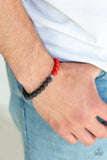 Paparazzi "Fortune" Red and Black Lava Stone Stretchy Bracelet Paparazzi Jewelry