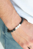 Paparazzi "Karma" White and Black Lava Stone Silver Accent Bracelet Paparazzi Jewelry