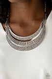 Paparazzi "Take All You Can GATHERER" Silver Necklace & Earring Set Paparazzi Jewelry