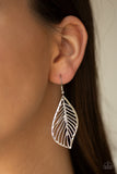 Paparazzi "Feathery Foliage" Brown Rhinestone Silver Feather Fringe Necklace & Earring Set Paparazzi Jewelry