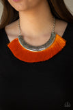 Paparazzi VINTAGE VAULT “Might and Mane” Orange Necklace & Earring Set Paparazzi Jewelry