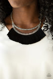 Paparazzi VINTAGE VAULT "The MANE Event" Black Necklace & Earring Set Paparazzi Jewelry