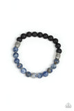 Paparazzi "Take It Easy" Blue Stone and Black Lava Rock Urban Bracelet Paparazzi Jewelry