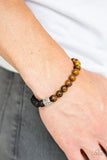 Paparazzi "Take It Easy" Brown Tiger's Eye Stone and Black Lava Rock Urban Bracelet Paparazzi Jewelry