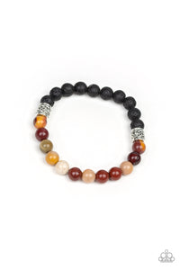 Paparazzi "Take It Easy" Yellow Stone and Black Lava Rock Urban Bracelet Paparazzi Jewelry