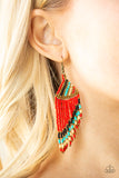 Paparazzi "Bodaciously Bohemian" Red Earrings Paparazzi Jewelry