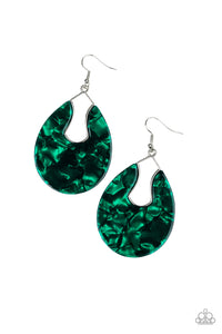 Paparazzi “Pool Hopper” Green Faux Marble Acrylic Earrings Paparazzi Jewelry