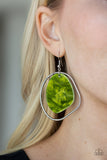 Paparazzi "HAUTE Toddy" Green Shell Like Iridescent Acrylic Frame Gold Hoop Earrings Paparazzi Jewelry