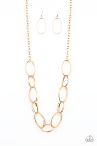 Paparazzi "Ring Bling" Gold Necklace & Earring Set Paparazzi Jewelry