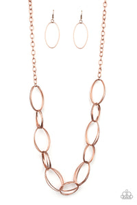 Paparazzi "Ring Bling" Copper Necklace & Earring Set Paparazzi Jewelry