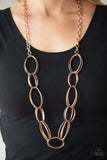 Paparazzi "Ring Bling" Copper Necklace & Earring Set Paparazzi Jewelry