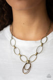 Paparazzi VINTAGE VAULT "All OVAL Town" Brass Necklace & Earring Set Paparazzi Jewelry