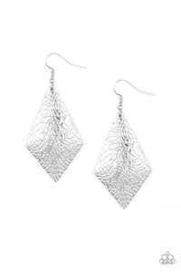 Paparazzi "Texture Retreat" Silver Kite Shaped Textured Earrings Paparazzi Jewelry