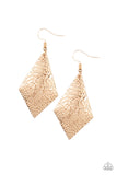 Paparazzi "Texture Retreat" Gold Kite Shaped Textured Earrings Paparazzi Jewelry