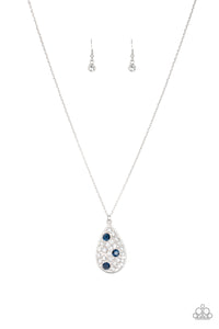 Paparazzi VINTAGE VAULT "Sparkle All The Way" Blue Necklace & Earring Set Paparazzi Jewelry