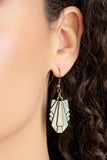 Paparazzi VINTAGE VAULT "Cougar Cave" Brass Necklace & Earring Set Paparazzi Jewelry