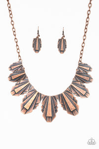 Paparazzi "Cougar Cave" Copper Necklace & Earring Set Paparazzi Jewelry