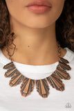 Paparazzi "Cougar Cave" Copper Necklace & Earring Set Paparazzi Jewelry