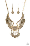 Paparazzi "Treasure Temptress" Brass Necklace & Earring Set Paparazzi Jewelry