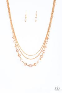 Paparazzi "Tour de Demure" Gold Necklace & Earring Set Paparazzi Jewelry