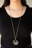 Paparazzi "Breaking Pattern" Brass Necklace & Earring Set Paparazzi Jewelry