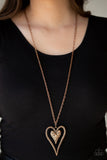 Paparazzi "Hardened Hearts" Copper Necklace & Earring Set Paparazzi Jewelry