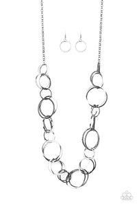 Paparazzi "Natural-Born RINGLEADER" Black Necklace & Earring Set Paparazzi Jewelry