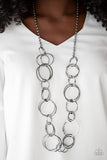 Paparazzi "Natural-Born RINGLEADER" Black Necklace & Earring Set Paparazzi Jewelry