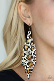 Paparazzi "Bodacious Bombshell" White Black and Copper Seed Bead Earrings Paparazzi Jewelry