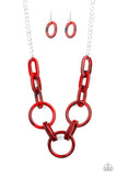 Paparazzi "Turn Up The Heat" Red Necklace & Earring Set Paparazzi Jewelry