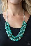 Paparazzi "Comin in Haute" Blue Necklace & Earring Set Paparazzi Jewelry