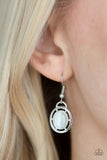 Paparazzi "Metro Medallion" White Necklace & Earring Set Paparazzi Jewelry
