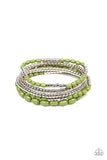 Paparazzi "Meet and Mingle" Green & Silver Bead Bracelet Paparazzi Jewelry