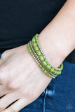 Paparazzi "Meet and Mingle" Green & Silver Bead Bracelet Paparazzi Jewelry