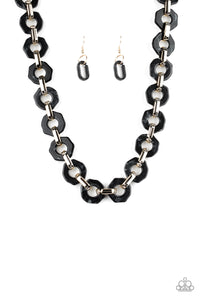 Paparazzi "Fashionista Fever" Black Necklace & Earring Set Paparazzi Jewelry