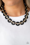 Paparazzi "Fashionista Fever" Black Necklace & Earring Set Paparazzi Jewelry