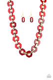 Paparazzi "Fashionista Fever" Red Necklace & Earring Set Paparazzi Jewelry