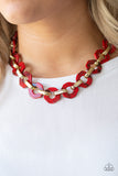 Paparazzi "Fashionista Fever" Red Necklace & Earring Set Paparazzi Jewelry