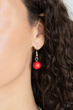 Paparazzi VINTAGE VAULT "Artisan Artifact" Red Necklace & Earring Set Paparazzi Jewelry