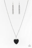 Paparazzi VINTAGE VAULT "Heart of SPARKLE" Black Necklace & Earring Set Paparazzi Jewelry