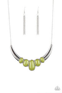 Paparazzi "A BULL House" Green Necklace & Earring Set Paparazzi Jewelry