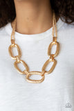 Paparazzi "Take Charge" Gold Necklace & Earring Set Paparazzi Jewelry