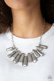 Paparazzi VINTAGE VAULT "MANE Up" Silver Necklace & Earring Set Paparazzi Jewelry