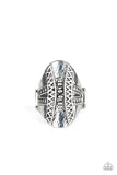 Paparazzi "Shields Up" Silver Embossed Patterned Ring Paparazzi Jewelry