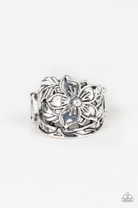Paparazzi "Hibiscus Highland" Silver Floral Design Ring Paparazzi Jewelry